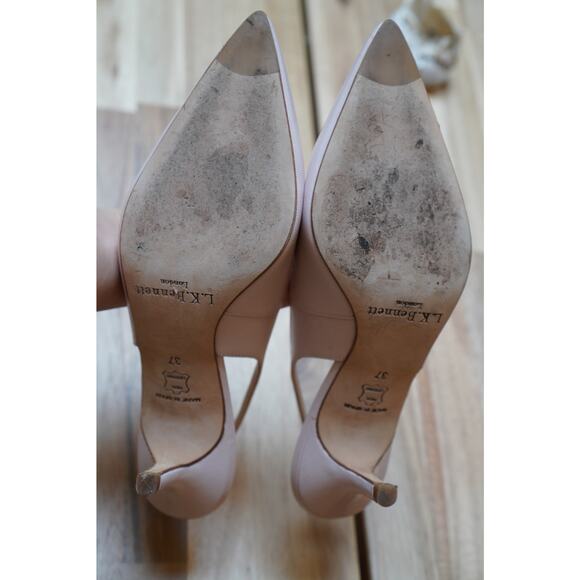 LK Bennett Florita Leather Open Court Slingback Heels Pink Size 6.5 EU 37 - Picture 9 of 15